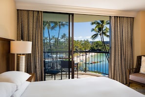 Makai Room, 2 Queen Beds, Ocean View | Premium bedding, in-room safe, laptop workspace, iron/ironing board