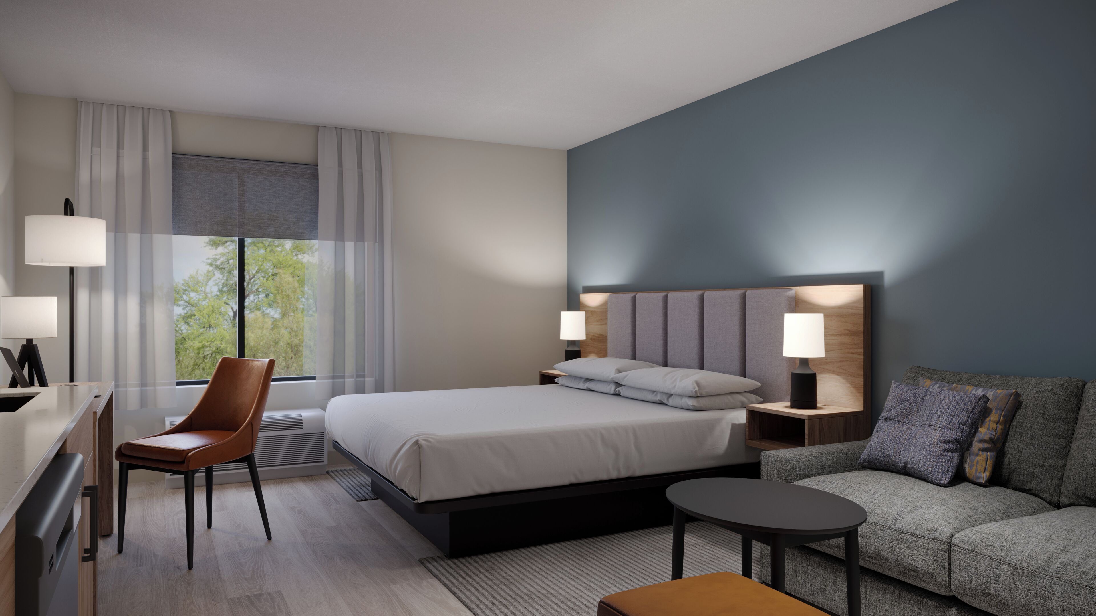 Studio Suite, 1 giường cỡ king và sofa giường (Accessible Bathub) | Giường gấp/giường phụ (phụ phí), truy cập Internet không dây miễn phí 