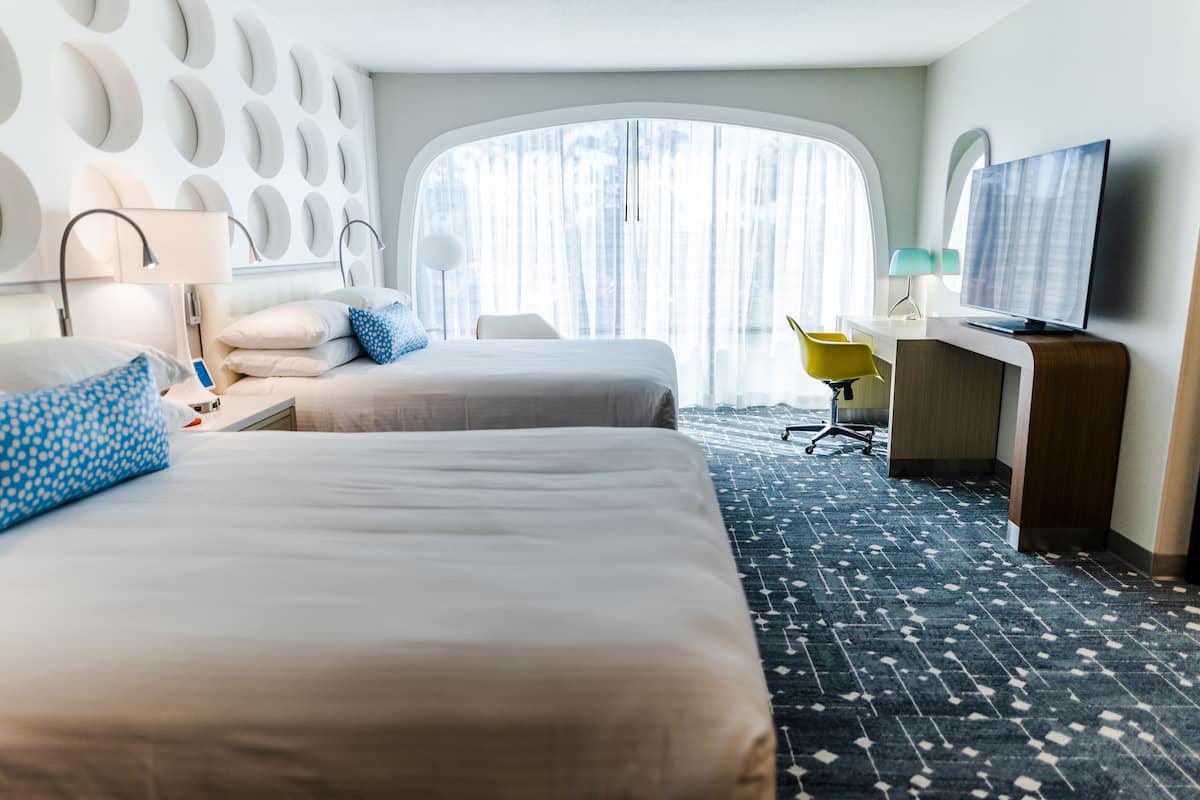house of the retro future one-bedroom suite, 2 queen beds, non-smoking | 1 bedroom, pillow-top beds, in-room safe, desk