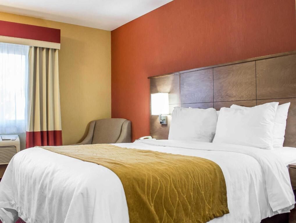 Down comforters, in-room safe, desk, blackout drapes