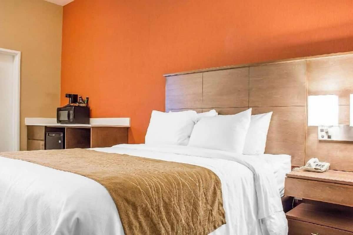 Down comforters, in-room safe, desk, blackout drapes