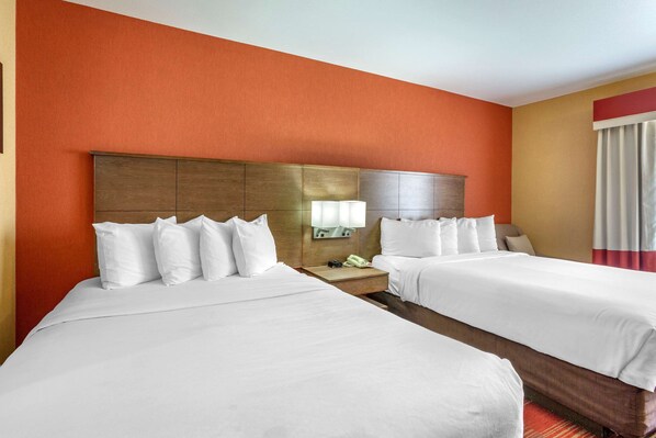 Suite 2 Queen Beds, Sitting Area, Sofa, Wet Bar, Balcony, Non-Smoking | Down comforters, in-room safe, desk, blackout drapes