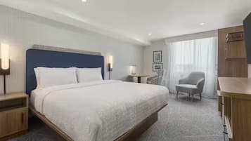 Premium bedding, pillow-top beds, desk, blackout curtains