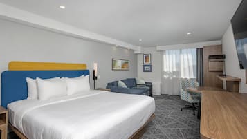 Premium bedding, pillow-top beds, desk, blackout curtains