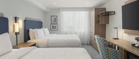 Room, 2 Queen Beds (Microwave/Fridge) | Premium bedding, pillowtop beds, desk, blackout drapes