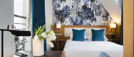 Ropa de cama de alta calidad y minibar