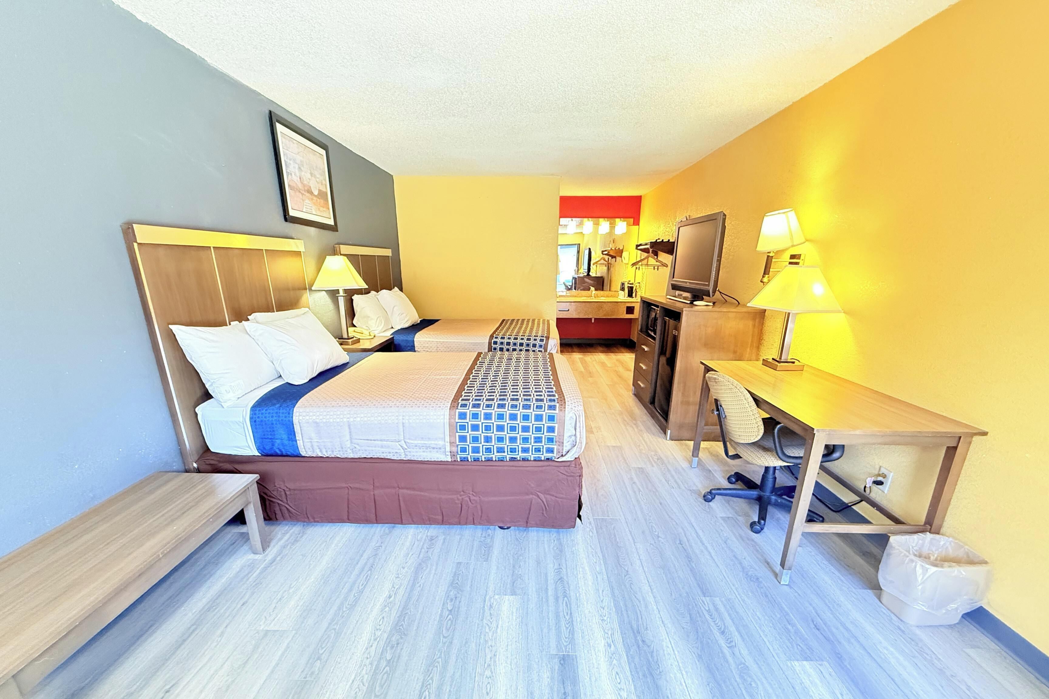 Desk, free WiFi, bed sheets