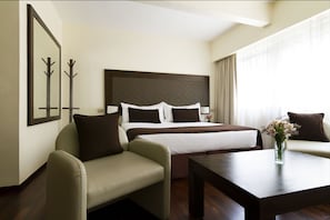 Down comforters, minibar, in-room safe, blackout drapes