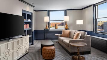 50-inch flat-screen TV with cable channels, TV