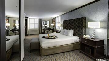 Premium bedding, down comforters, pillowtop beds, in-room safe