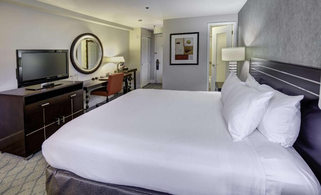 Premium bedding, down comforters, pillowtop beds, in-room safe