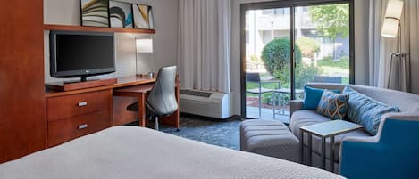 In-room safe, desk, laptop workspace, blackout drapes