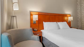 Room, 1 King Bed, Roll-in Shower, Non Smoking | Desk, laptop workspace, blackout drapes, iron/ironing board