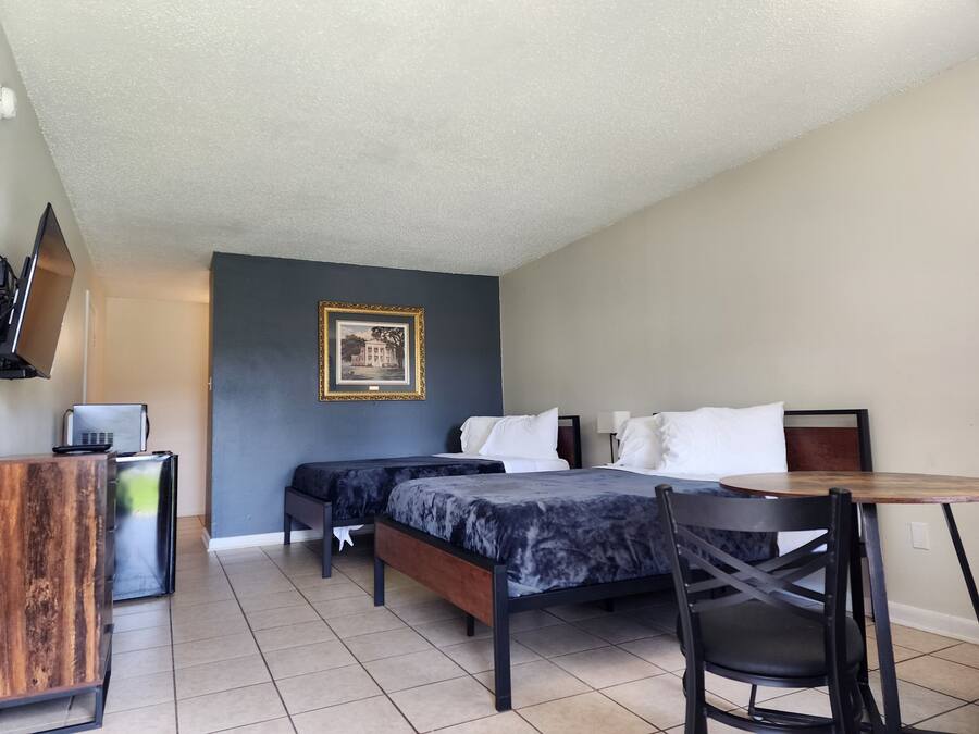 Room, 2 Queen Beds, Non Smoking | Alarm clocks, bed sheets