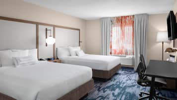 Room, 2 Queen Beds, Non Smoking | Desk, blackout drapes, iron/ironing board, free WiFi
