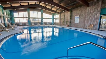 Indoor pool, open 7:00 AM to 10:00 PM, sun loungers