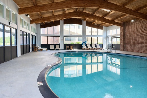 Indoor pool, open 7:00 AM to 10:00 PM, sun loungers