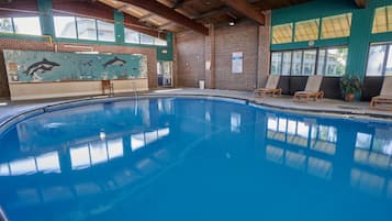 Indoor pool, open 7:00 AM to 10:00 PM, sun loungers
