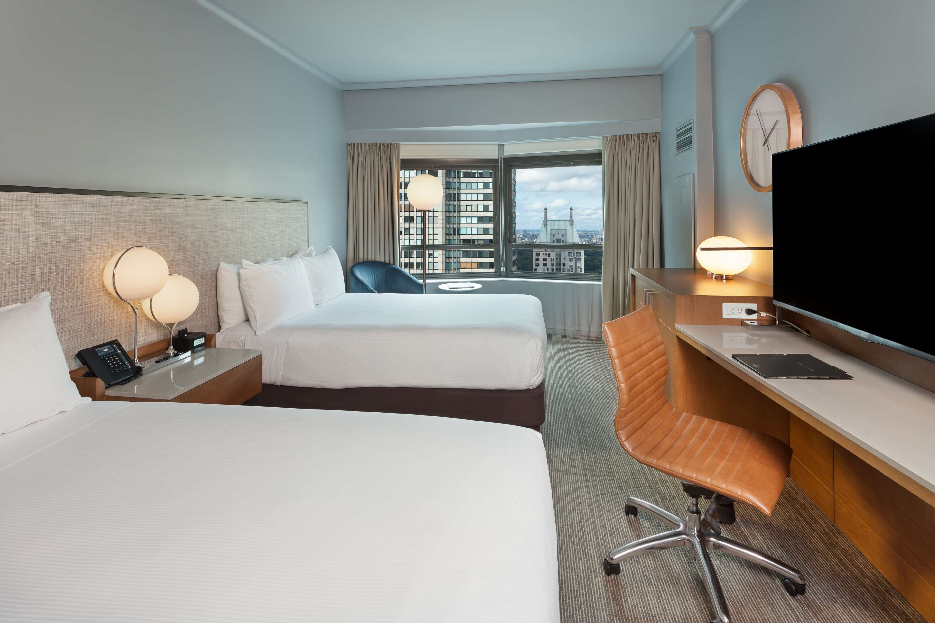 City Room, 2 Double Beds | Premium bedding, in-room safe, desk, blackout drapes