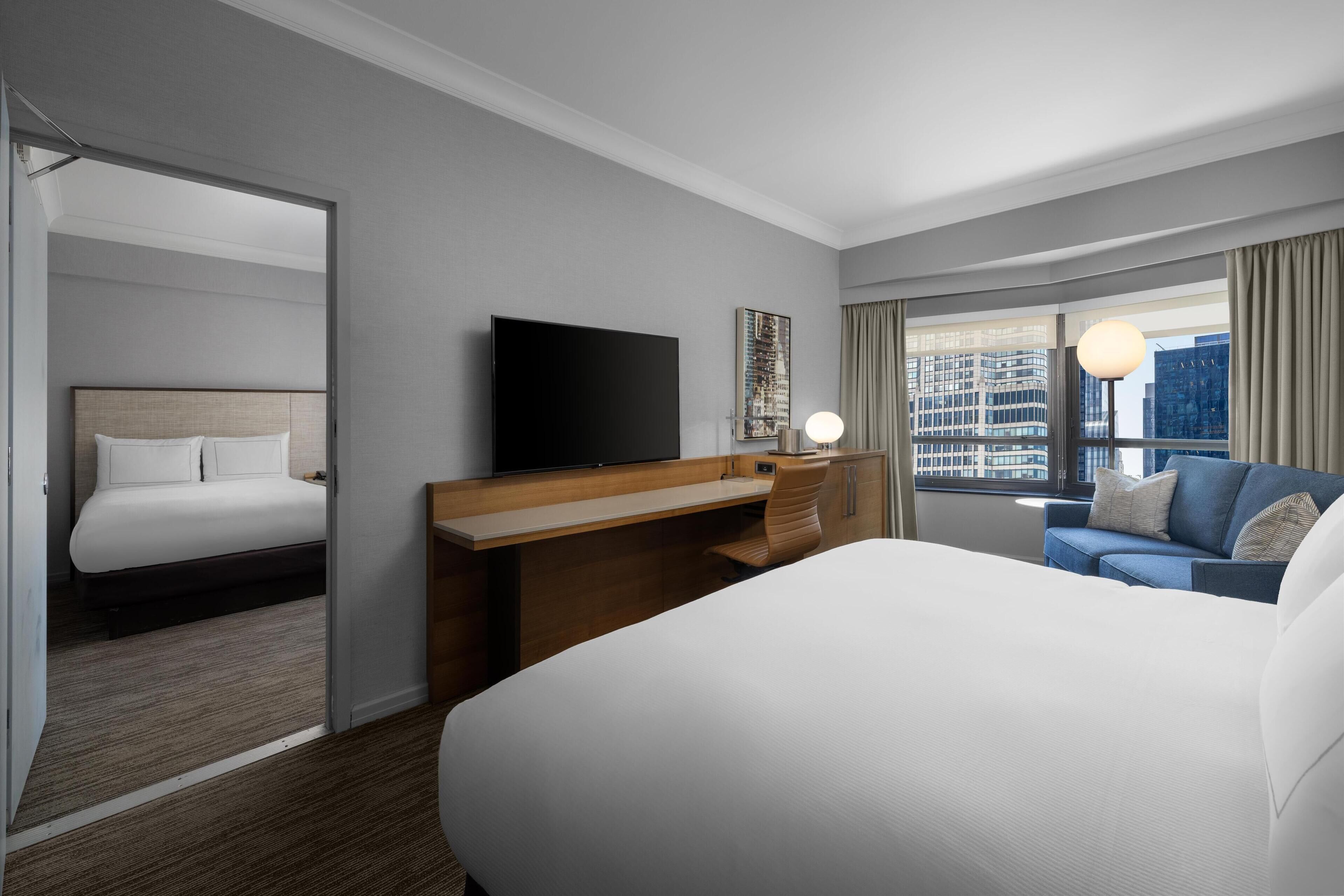 Room, Multiple Beds, Connecting Rooms | Premium bedding, in-room safe, desk, blackout drapes