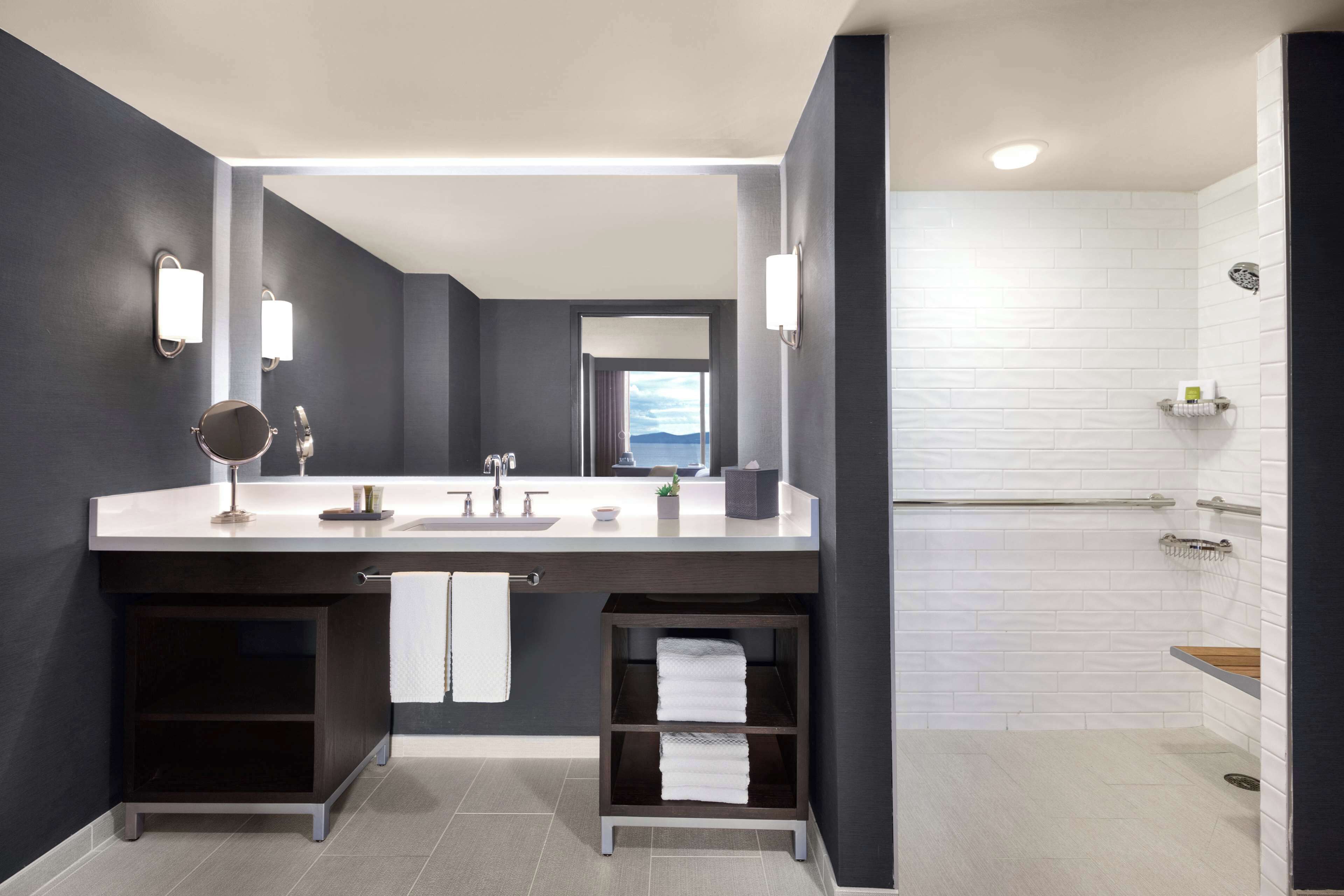 Room, 2 Queen Beds, Accessible (Mobility, Roll-In Shower) | Bathroom shower