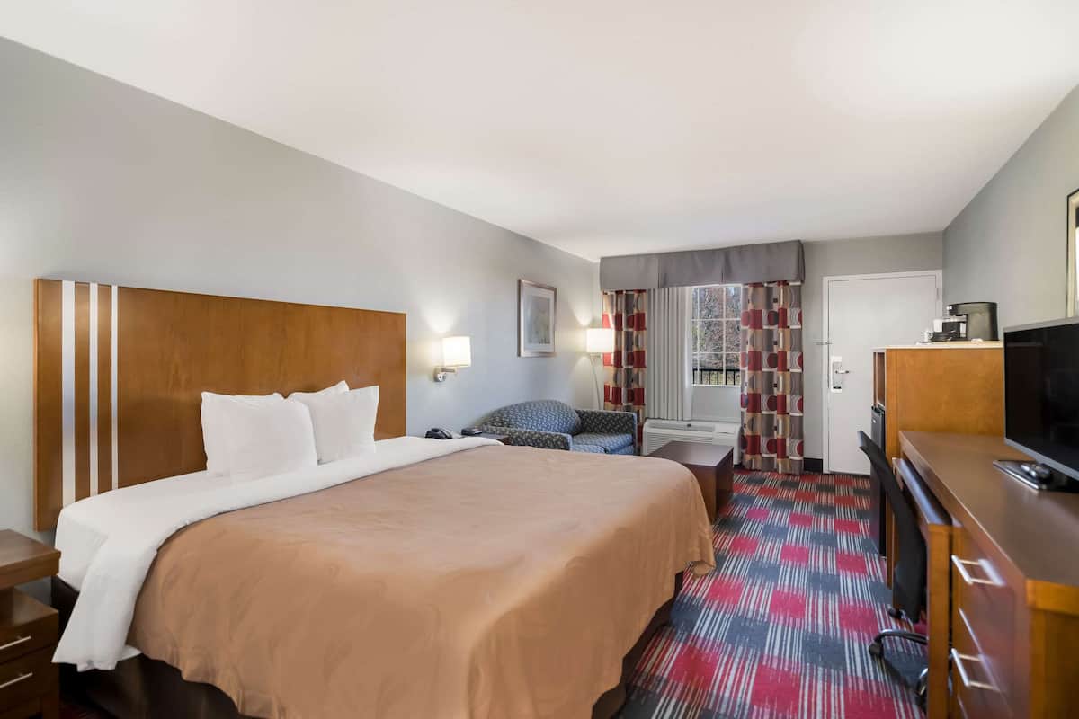 Suite, 1 King Bed, Non Smoking (Upgrade) | 1 bedroom, desk, iron/ironing board, free cribs/infant beds