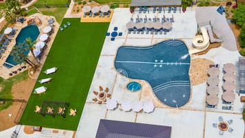 2 outdoor pools, open 7:00 AM to 10:30 PM, pool umbrellas, sun loungers