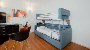 In-room safe, laptop workspace, blackout drapes, soundproofing