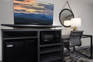Desk, blackout drapes, iron/ironing board, free WiFi