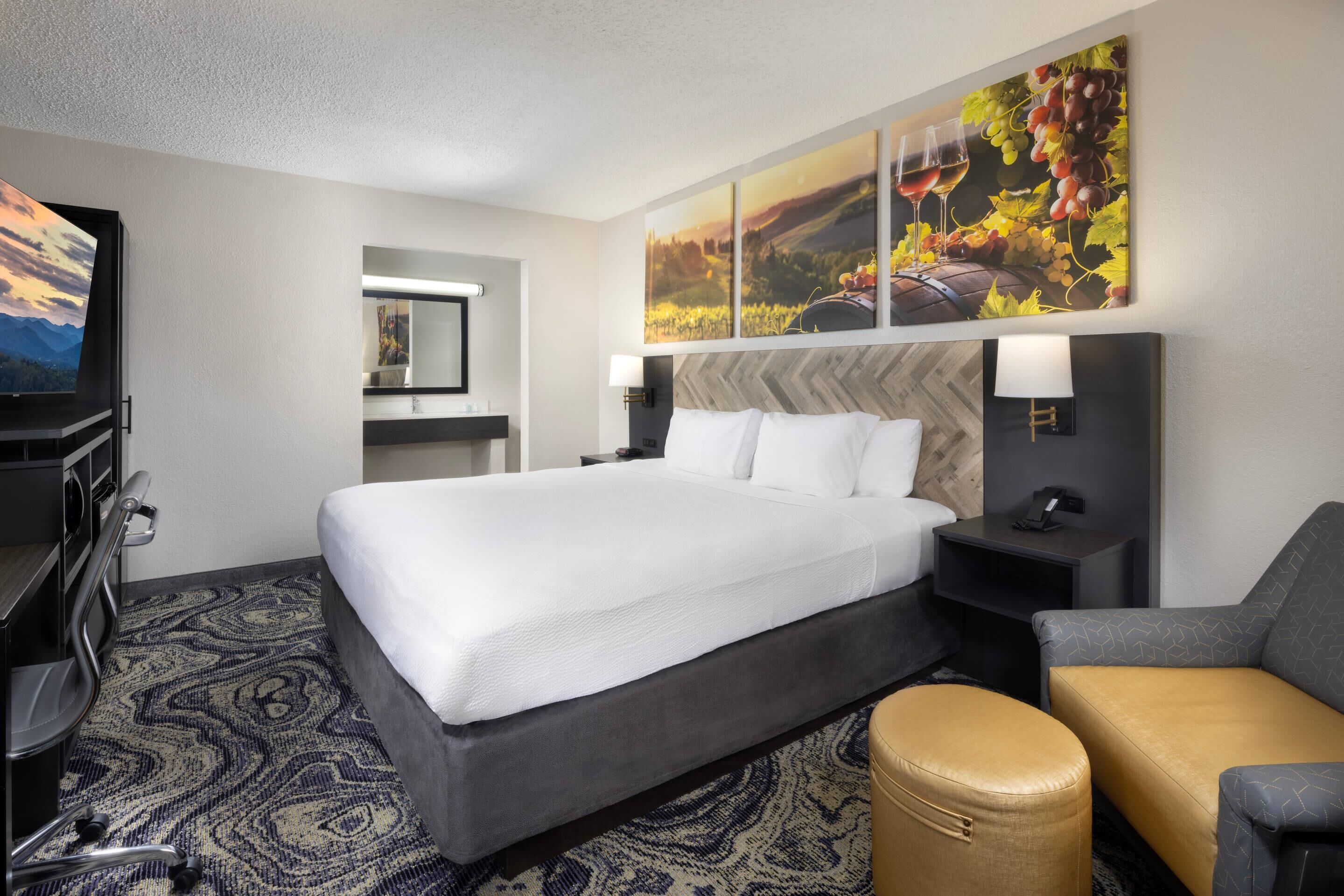 Desk, blackout curtains, iron/ironing board, free WiFi