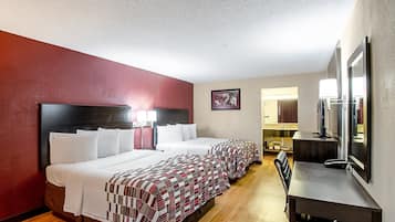 Deluxe Room, 2 Queen Beds, Non Smoking | Desk, soundproofing, iron/ironing board, free cribs/infant beds