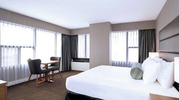 Premium bedding, pillow-top beds, in-room safe, desk