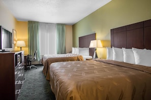 Premium bedding, desk, soundproofing, iron/ironing board