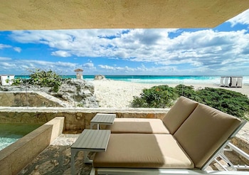 2 outdoor pools, pool umbrellas, sun loungers at Grand Park Royal Cancun - All Inclusive
