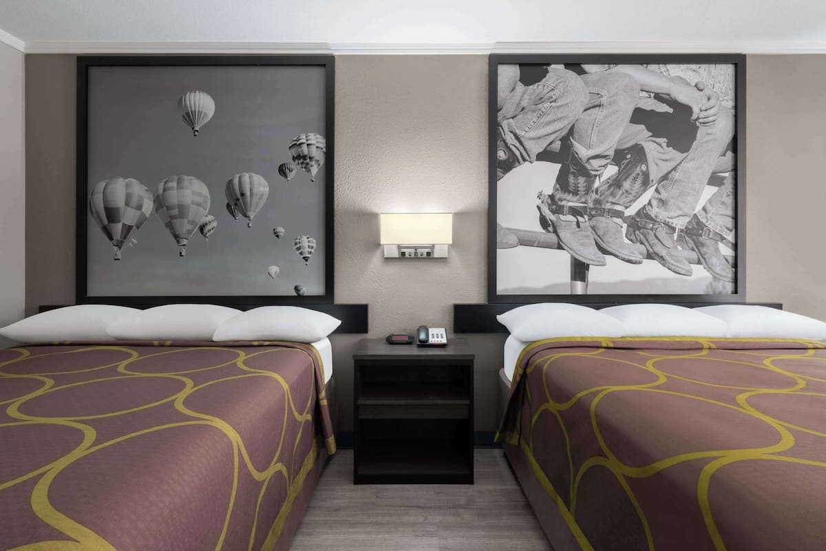 Room, 2 Queen Beds, Smoking | In-room safe, desk, iron/ironing board, free WiFi