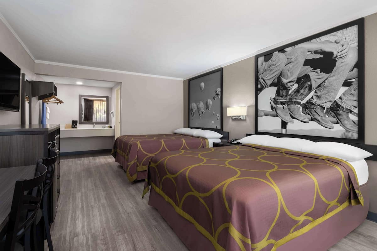 Room, 2 Queen Beds, Non Smoking | In-room safe, desk, iron/ironing board, free WiFi