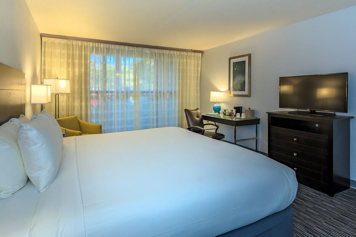 In-room safe, desk, blackout curtains, iron/ironing board
