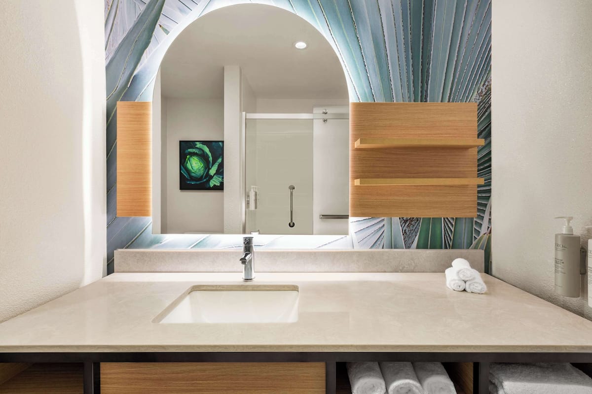 free toiletries, hair dryer, towels