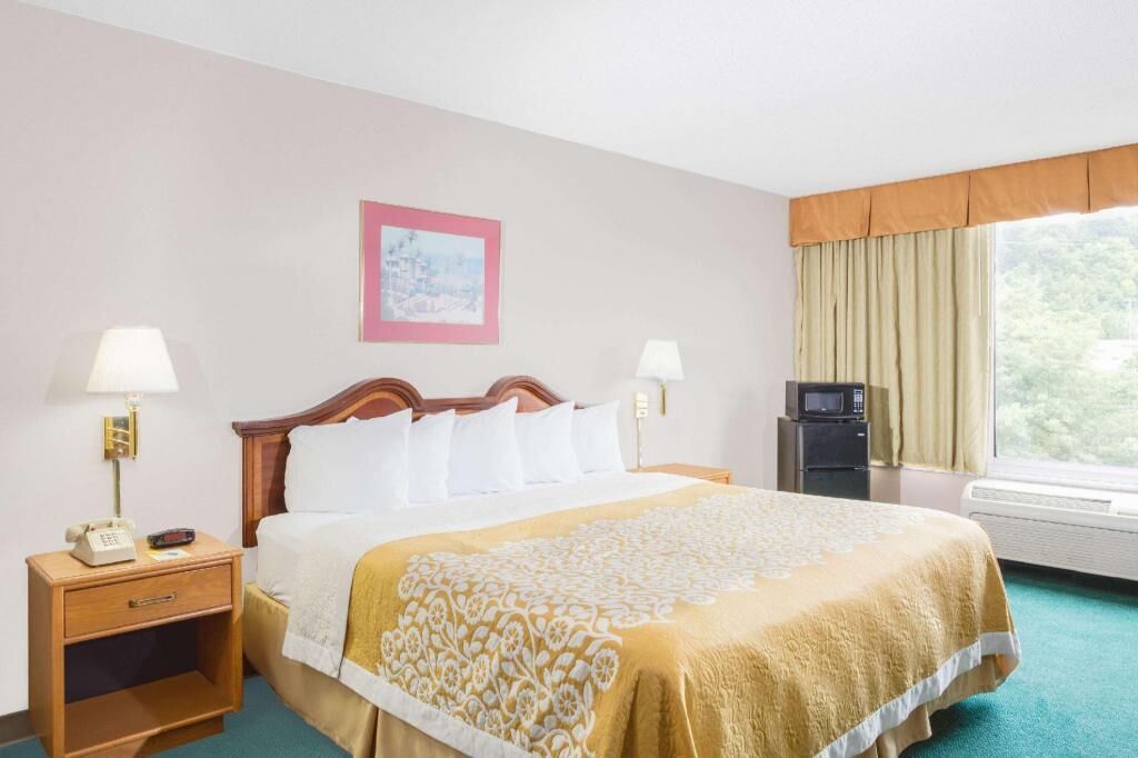 Pillowtop beds, desk, blackout drapes, iron/ironing board