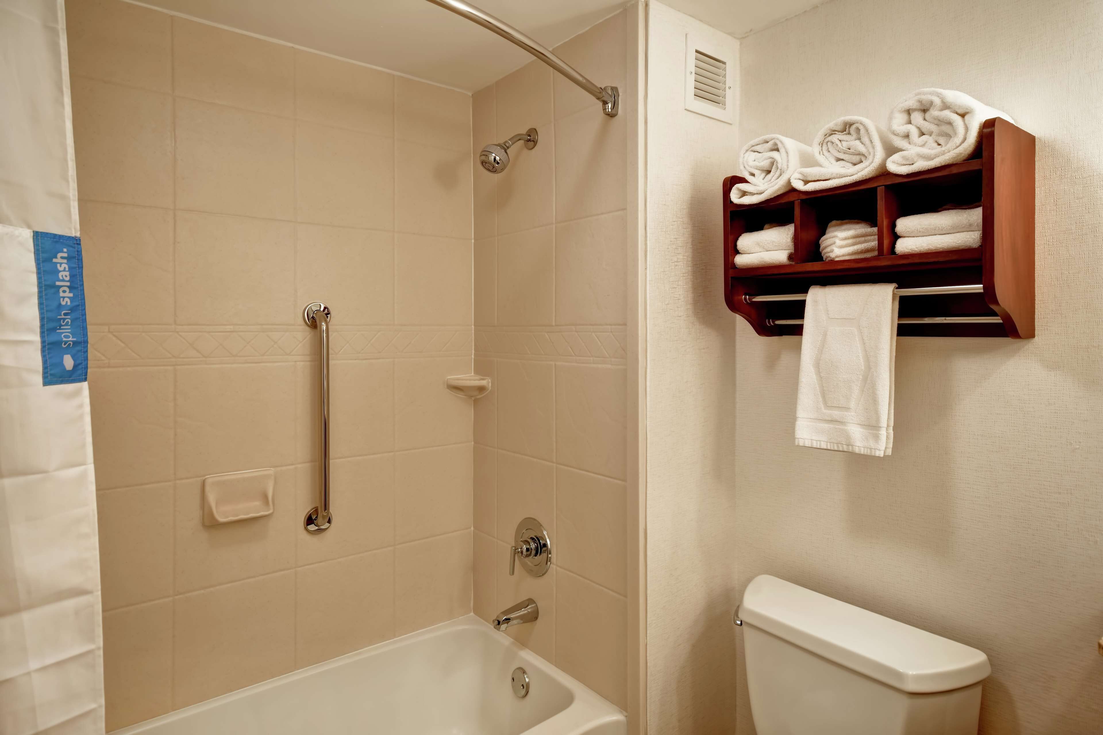 free toiletries, hair dryer, towels