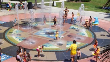 A water park with multiple water features and a circular design.