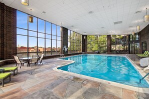 Indoor pool, open 7:00 AM to 11:00 PM, sun loungers