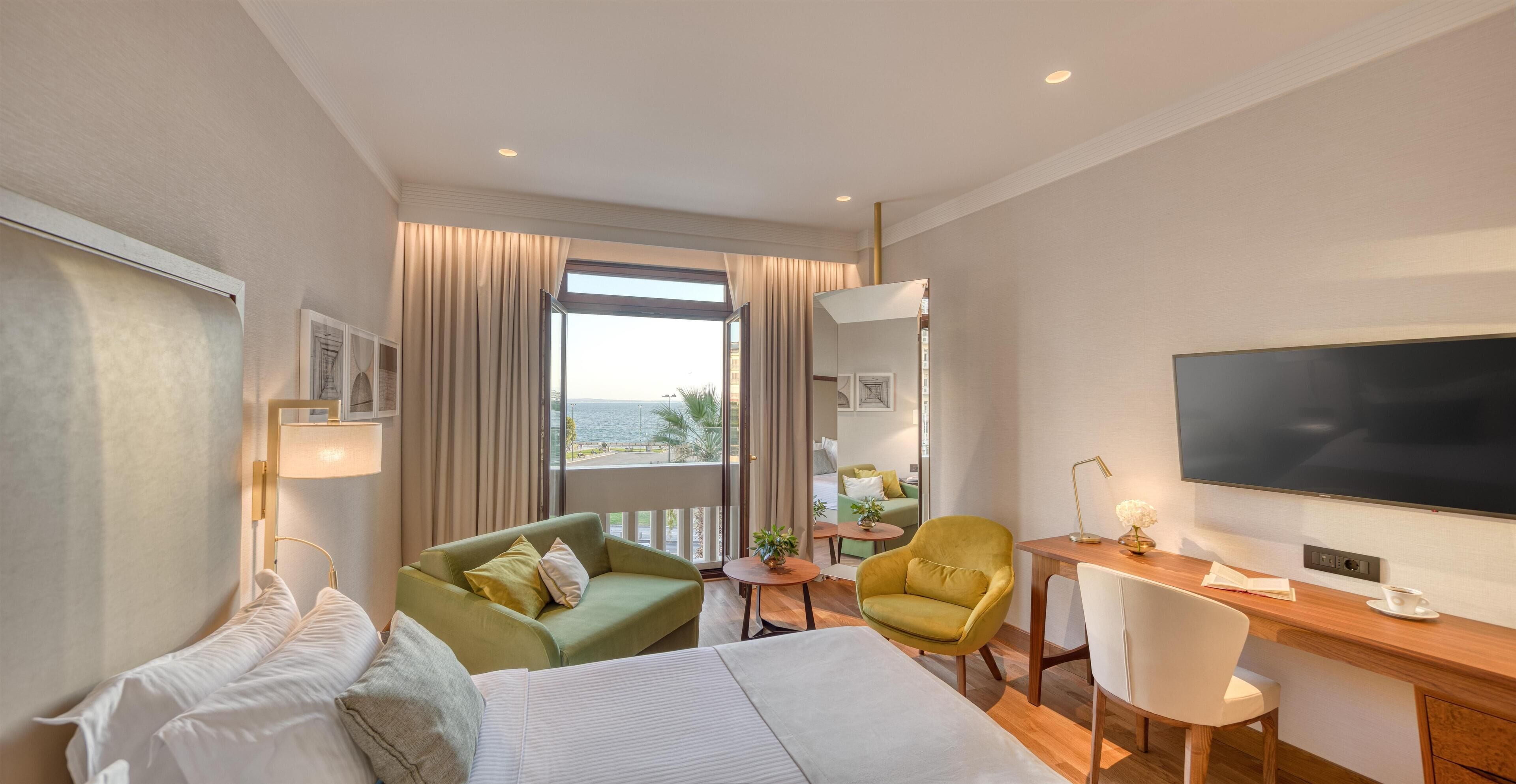 Tremannsrom – superior, sjøutsikt | Sengetøy av topp kvalitet, minibar, safe på rommet og skrivebord