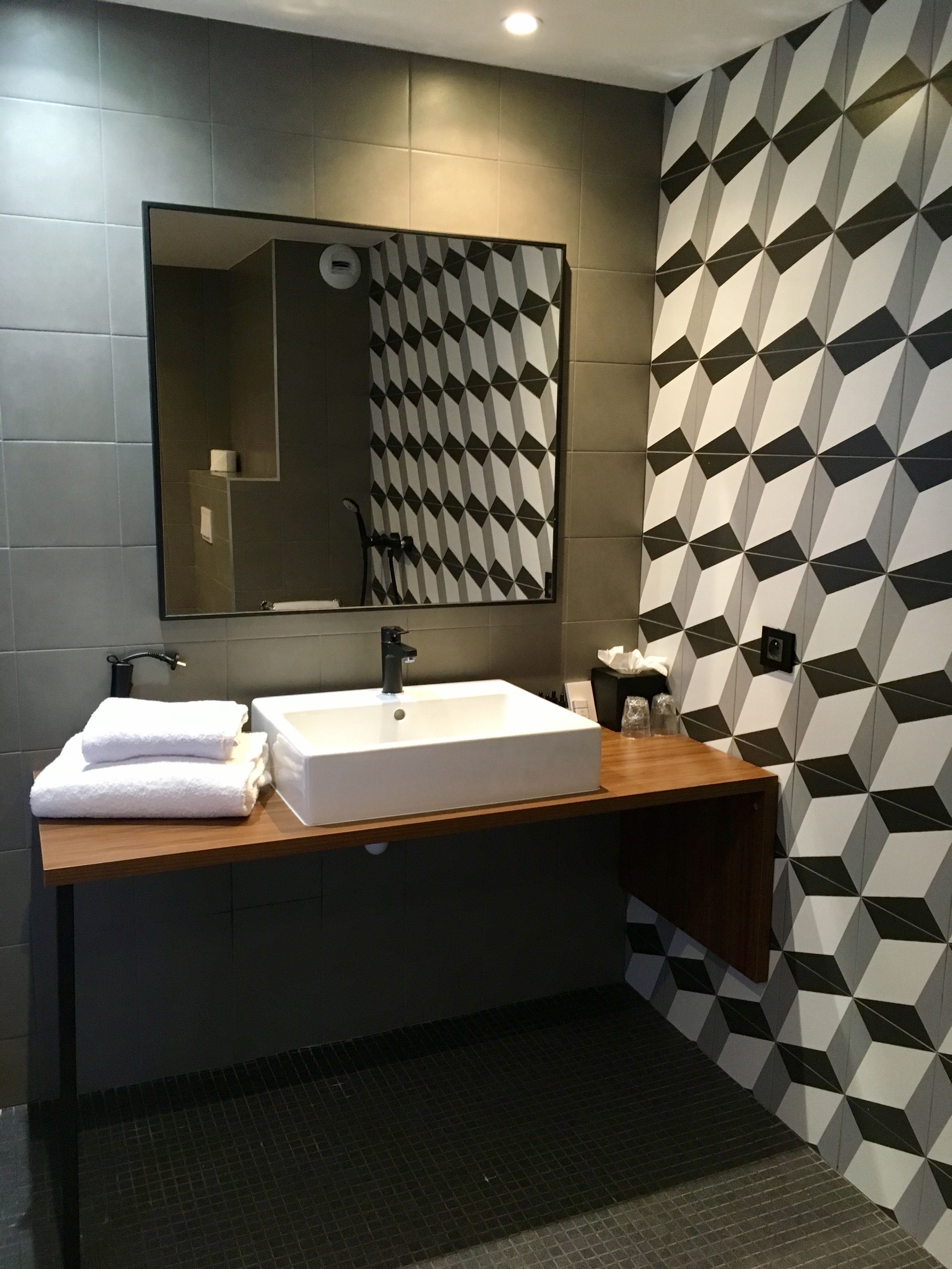 double room with shower | bathroom sink