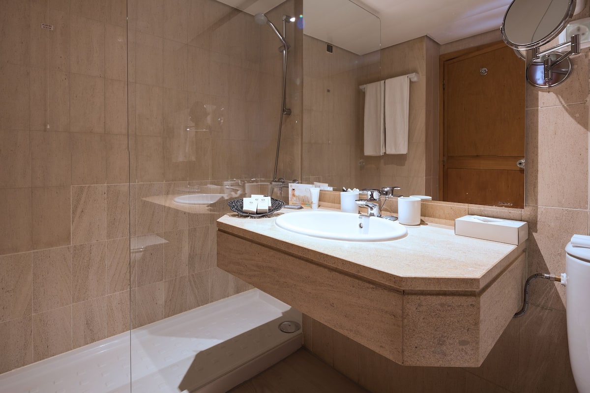 free toiletries, hair dryer, bathrobes, bidet