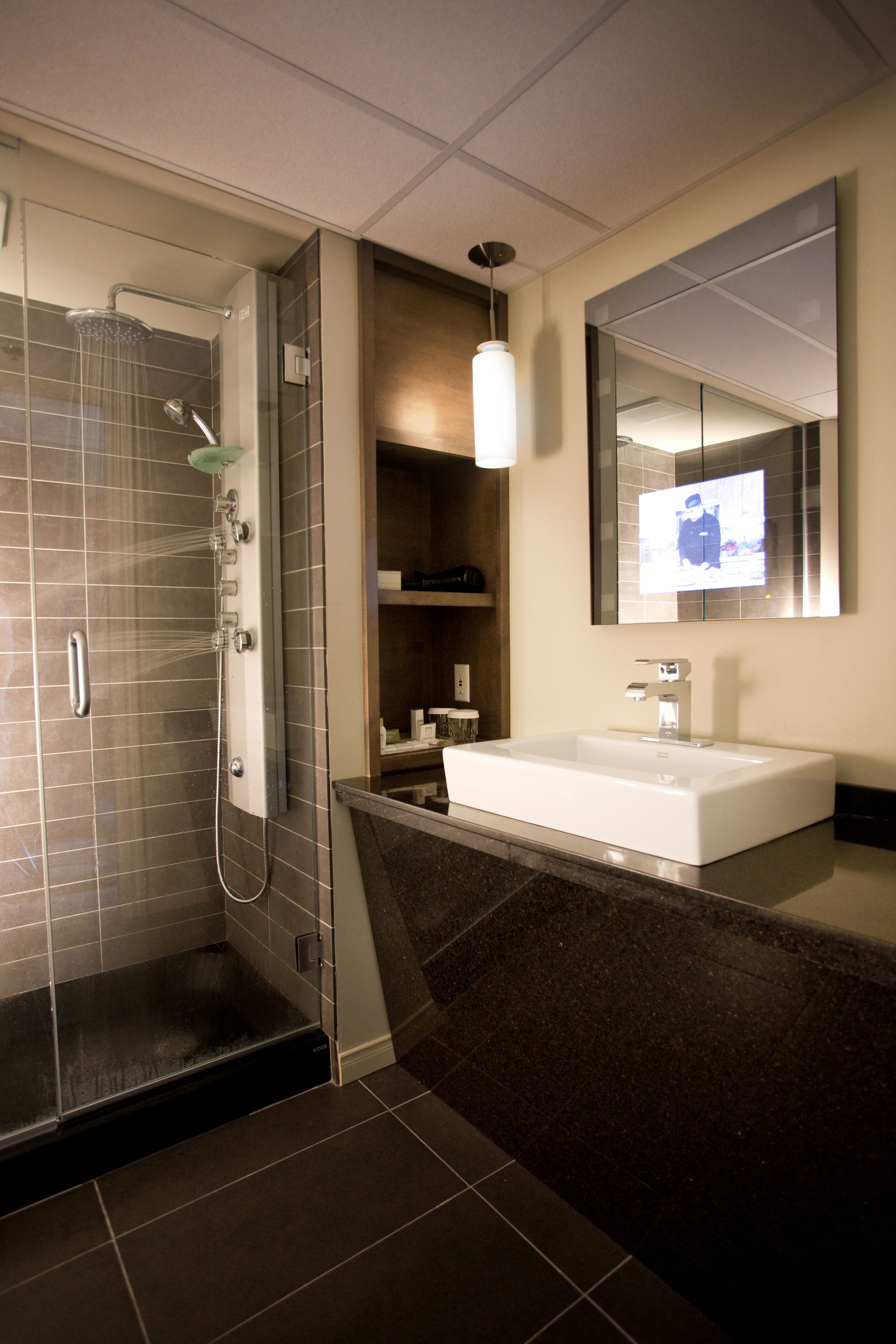 prestige 1 bed | bathroom | free toiletries, hair dryer, bathrobes, towels