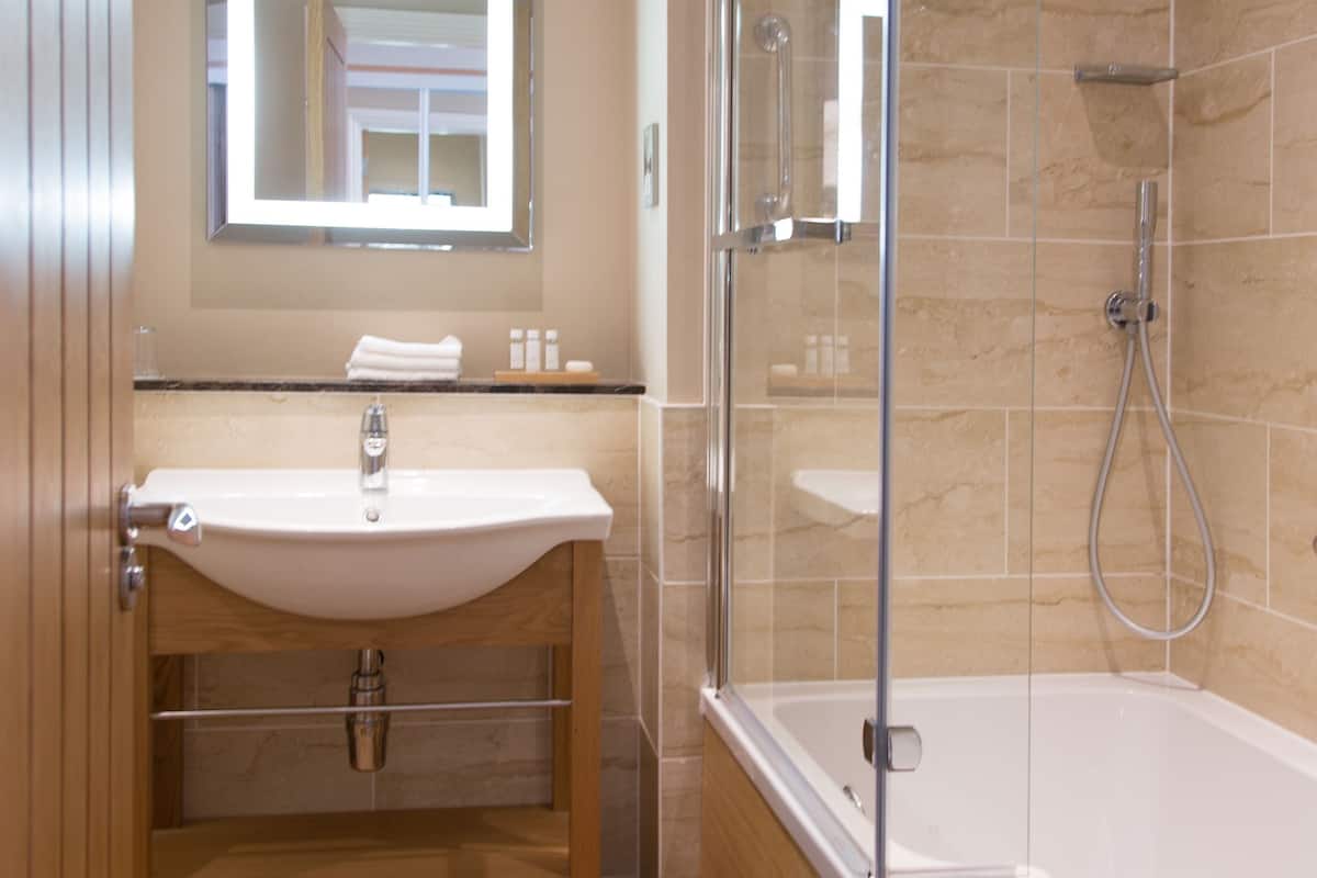 free toiletries, hair dryer, towels