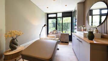 Sauna, body treatments, hot stone massages, body wraps, body scrubs