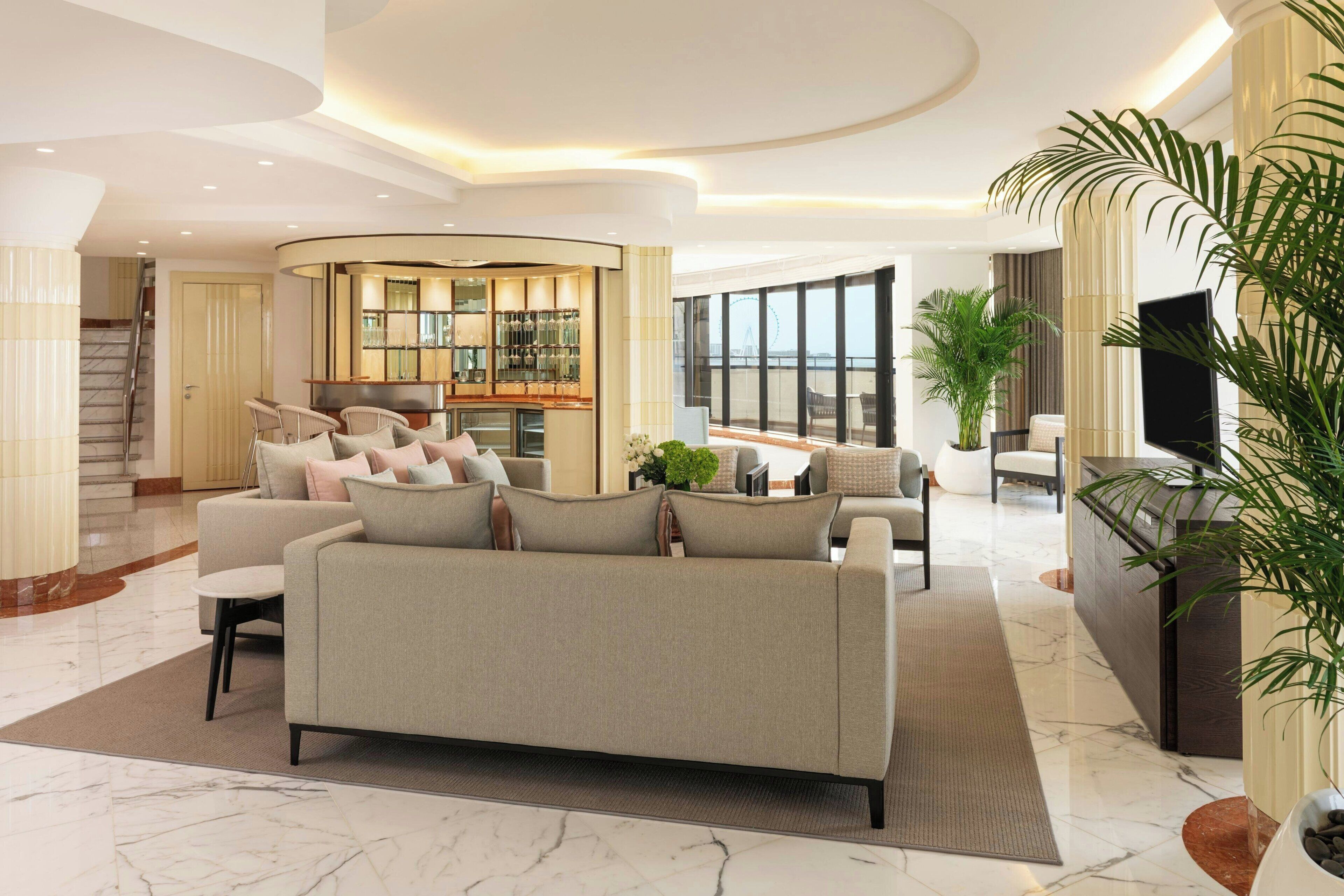 Penthouse, 1 Double Bed, Sea View (Balcony) | Living room | 42-inch flat-screen TV with satellite channels, TV, DVD player