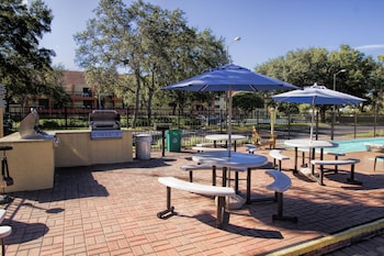 BBQ/picnic area at Westgate Blue Tree Resort in Lake Buena Vista